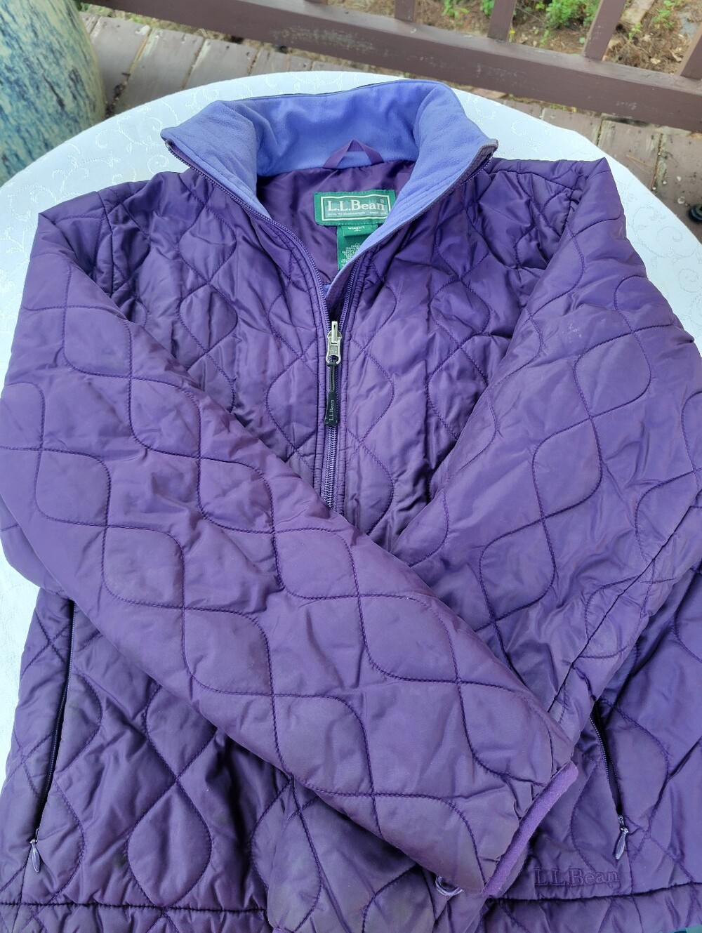 L.L. BEAN purple quilted jacket Women's Small